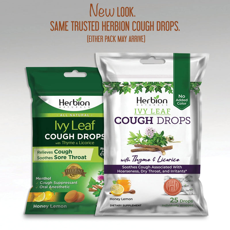 Herbion Naturals Cough Drops with Ivy Leaf and Thyme, Soothes Sore Throat - for Adults and Children 5 Years and Above, 25 Cts - BeesActive Australia