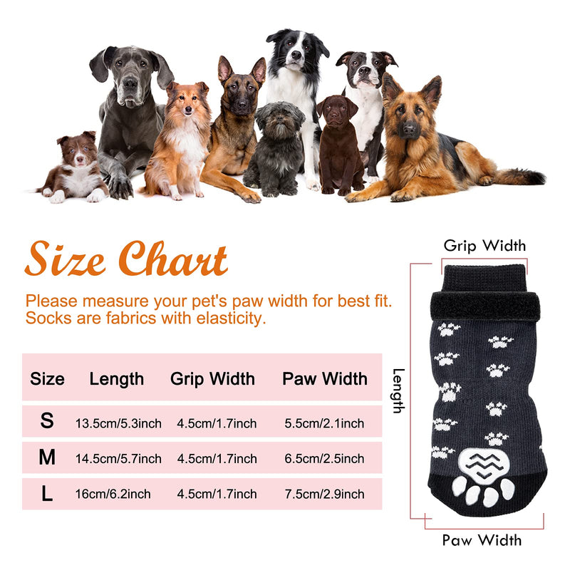 Rypet Anti Slip Dog Socks 3 Pairs - Dog Grip Socks with Straps Traction Control for Indoor on Hardwood Floor Wear, Pet Paw Protector for Small Medium Large Dogs - BeesActive Australia