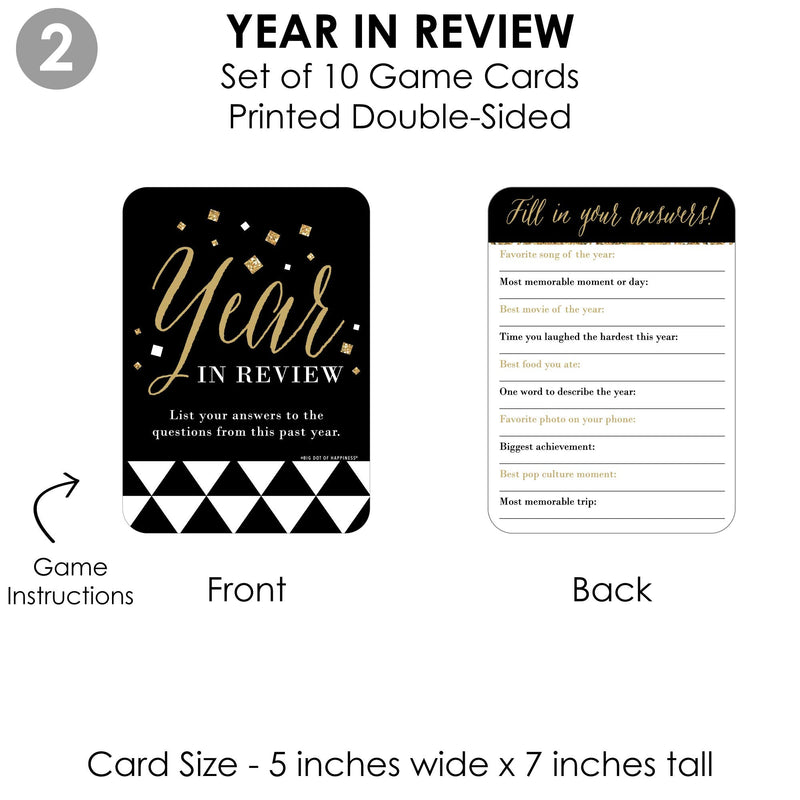 Big Dot of Happiness New Year’s Eve - Gold - 4 New Years Eve Party Games - 10 Cards Each - Year in Review, Find the Guest, Drink If, New Year Predictions - Gamerific Bundle - BeesActive Australia