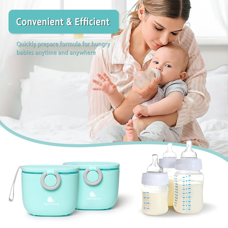 Termichy Milk Powder Dispenser, 250g Formula Dispenser, Airtight Milk Powder Container for Travel Feeding with Leveler and Spoon (Blue,1 Pack) Blue - BeesActive Australia