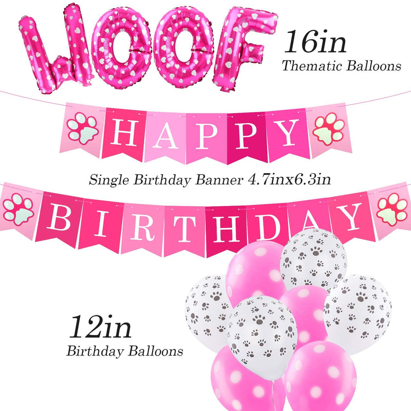 Dog Birthday Party Supplies - Dog Girl Birthday Bandanas Set with Dog Birthday Hat, Scarf, Birthday Banner, Balloons and Bowtie. Puppy Dog Pals Birthday Party Decorations.… A-pink - BeesActive Australia