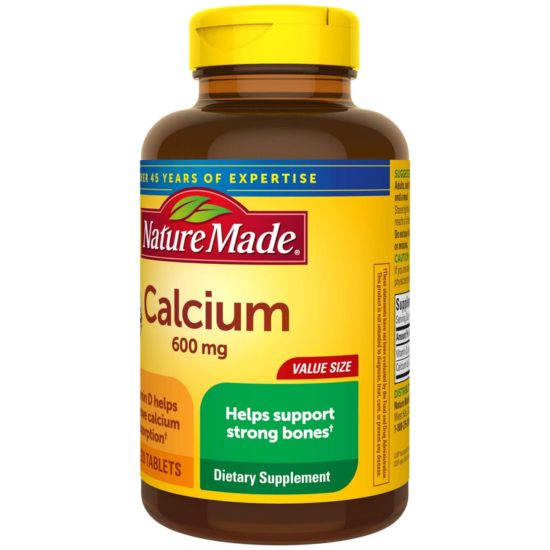 Nature Made Calcium (Carbonate) 600 mg, with Vitamin D3 for Immune Support, Tablets, 220 Count Mega Size helps support Bone Strength - BeesActive Australia