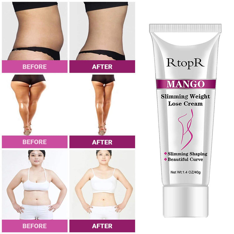 Slimming Cream for Tummy, Abdomen, Belly and Waist - Firming Cream - Hot Cream for Weight Loss - Anti Cellulite Cream And Stomach Fat Burner - Natural Ingredients (Mango) White - BeesActive Australia
