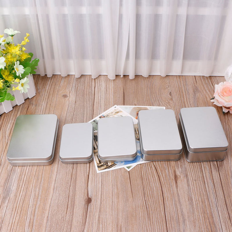 SimpleLife Metal Tin Silver Storage Box Case Organizer/Coin Holder Capsules Container/Candy Key Case (Silver) - BeesActive Australia