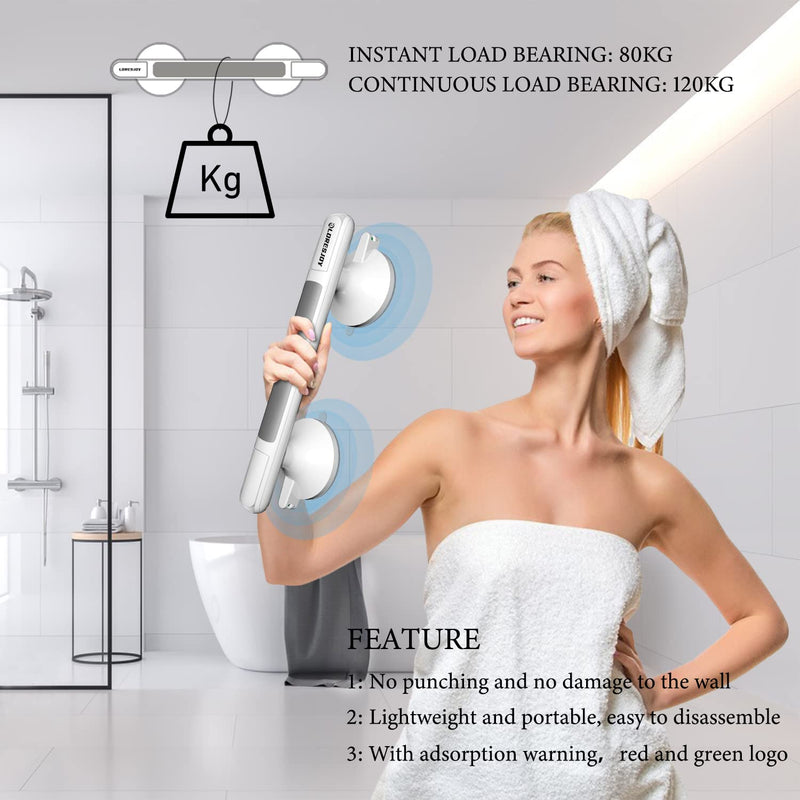 Suction Bathroom Grab Rails for Elderly, Shower Handles for Elderly with Suction Cup and Suction Warning, Safety Hand Rails Disabled for Bathrooms, Grab Handles for Disabled, Portable Mobility Aids 1pcs - BeesActive Australia
