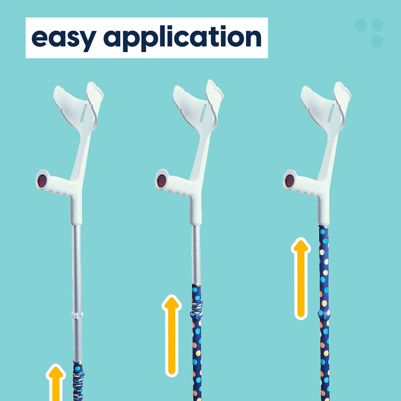 myCover - Trendy Cover for Crutches and Canes, fits All Crutches and Walking Sticks, Elastic Fabric, Washable (Dots) Dots - BeesActive Australia