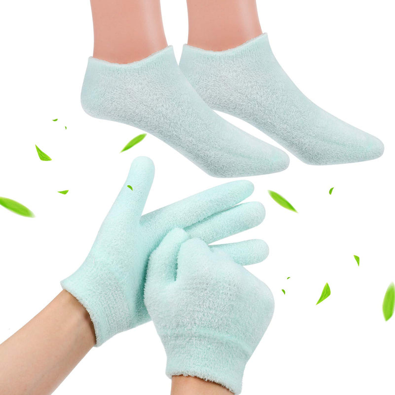 Lurrose Spa Moisturizing Gloves and Socks Set, 4Pcs Gel Moisturizing Gloves and Gel Socks for Dry Hands Treatment Cracked Heels - BeesActive Australia