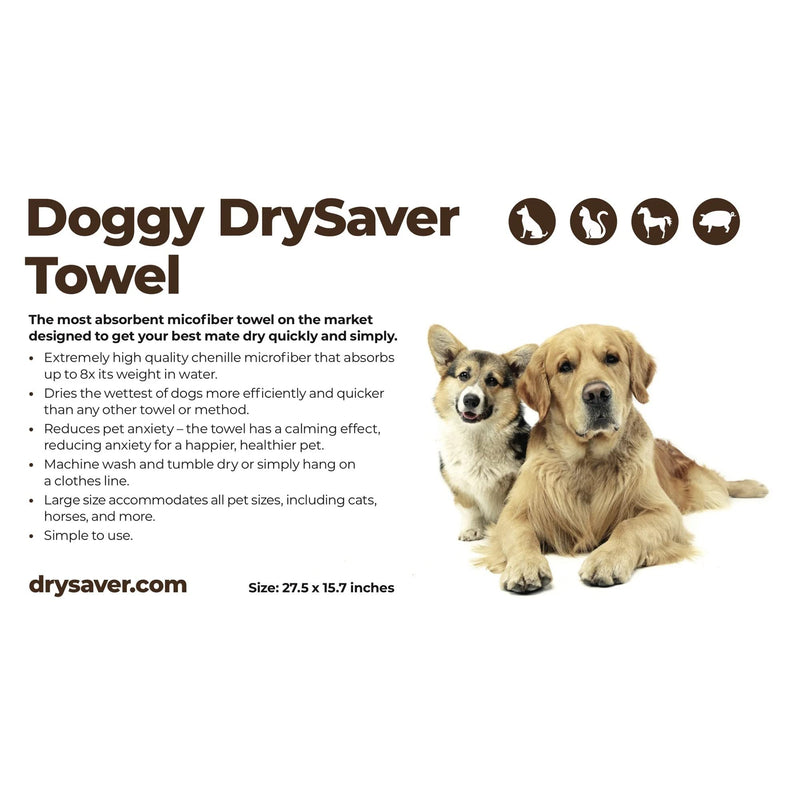 SR1 Performance Doggy DrySaver Towel 27.5" x 15.7" by Rapid Dry Towels for Cats, Dogs, Horses & More - BeesActive Australia