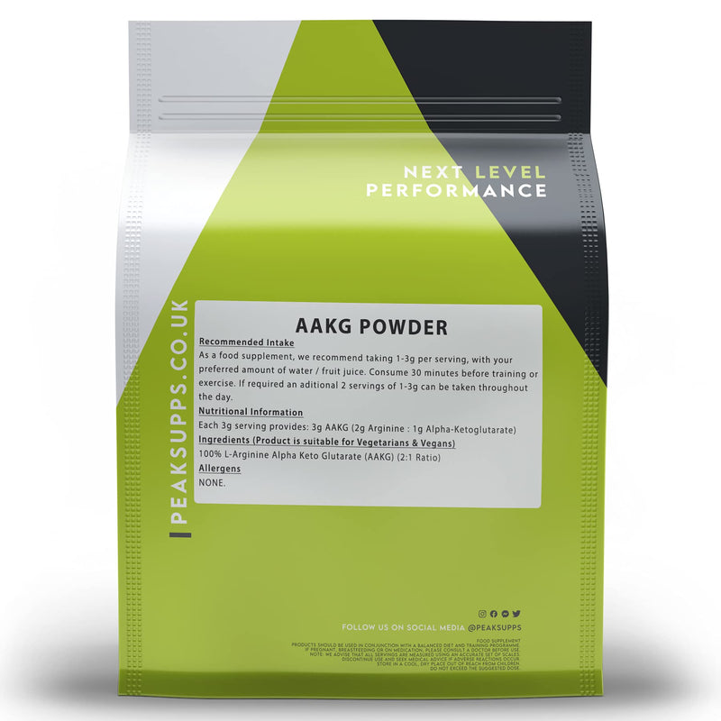 AAKG Powder 500g | 2:1 Ratio | Pure L-Arginine Alpha Ketoglutarate | Vegan Pre Workout Booster - BeesActive Australia