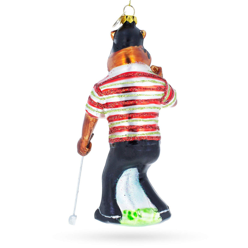 [AUSTRALIA] - BestPysanky Tiger Playing Golf Glass Christmas Ornament 