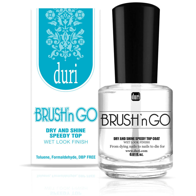 duri Brush’n GO Fast Dry and Shine Speedy Top Coat - Shiny Manicure, Protect Nails from Smudging, Hydrate, Nourish Cuticles, Non Chipping (0.61 fl.oz.) - BeesActive Australia