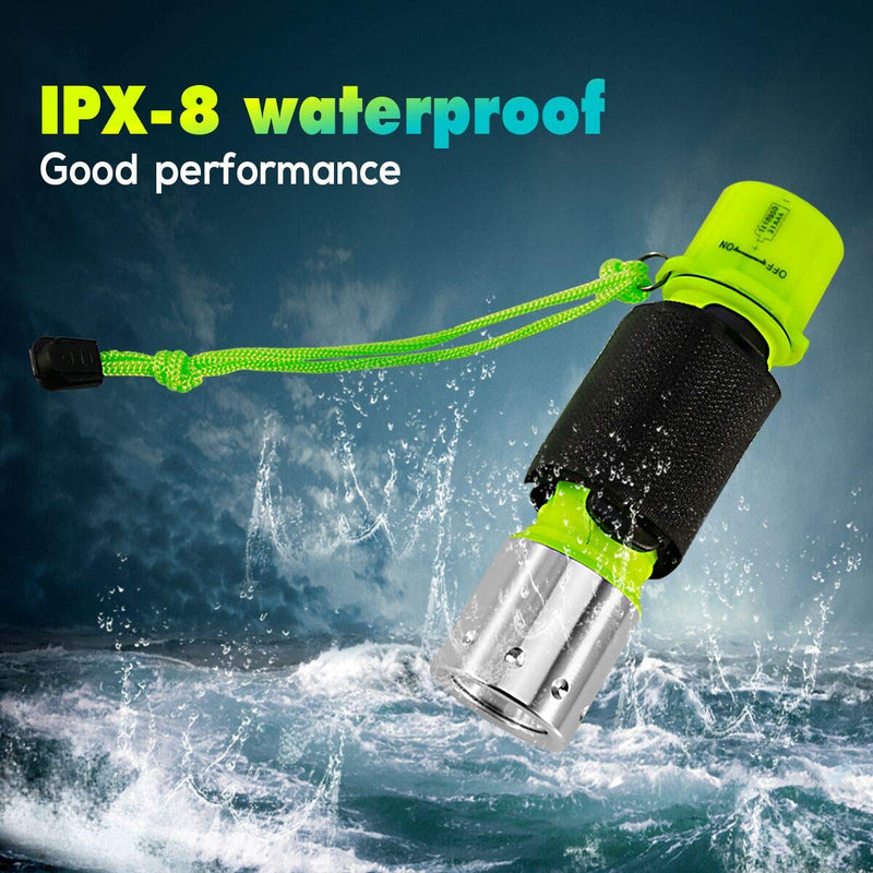 BlueFire 1100 Lumen CREE XM-L2 Scuba Diving Flashlight Waterproof Diving Torch Submarine Diving Safety Lights Underwater Dive Light (Yellow) - BeesActive Australia