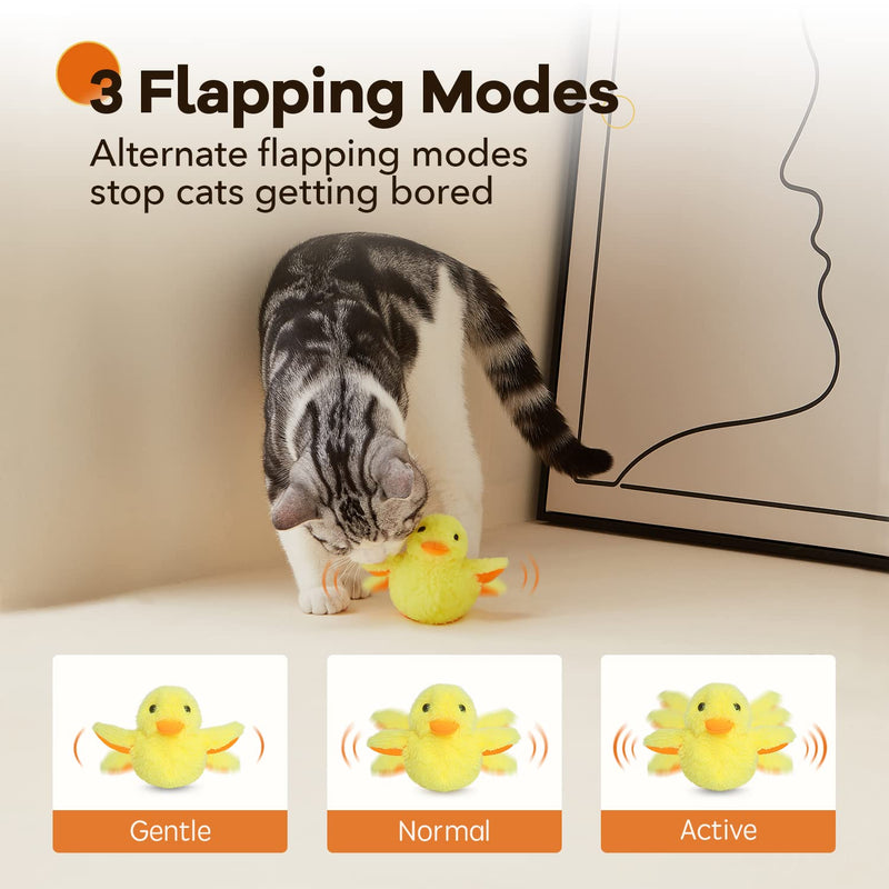 Potaroma Cat Toys Rechargeable Flapping Duck & Fish with SilverVine Catnip, Lifelike Chirping, Cat Kicker Toys, Touch Activated Kitten Toy Plush Interactive Cat Exercise Toys - BeesActive Australia
