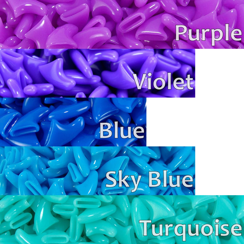 zetpo 100 pcs Cat Nail Caps | Cat Claw Covers | with Adhesives and Applicators S Purple, Violet, Blue, Sky Blue, Turquoise - BeesActive Australia