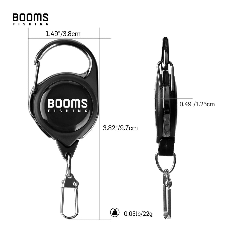 Booms Fishing RG1 Fly Fishing Zinger Retractor 3 pcs Black - BeesActive Australia