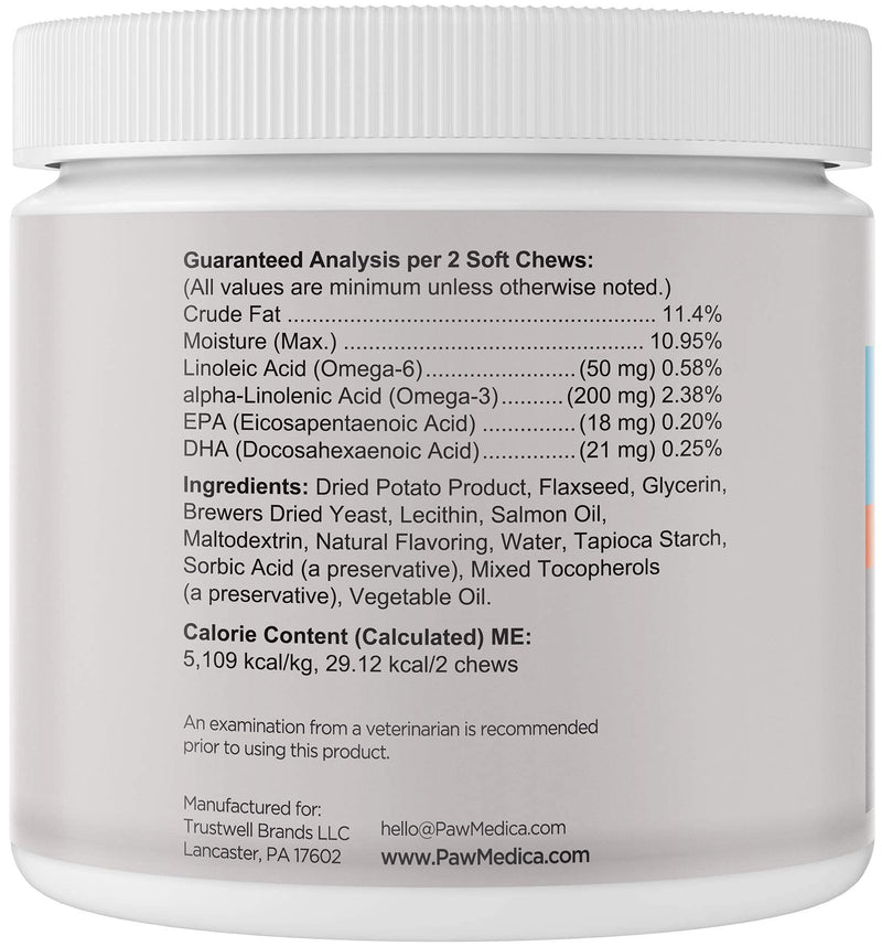 PawMedica Omega 3 for Dogs, Dog Skin and Coat Supplement for Dogs with Fish Oil Dogs Love, Dog Omega 3 Helps with Dog Dry Skin, Dog Omega 3 6 9 Vitamin for Dogs, Omega 3 Dog Chews for Dog Allergies - BeesActive Australia