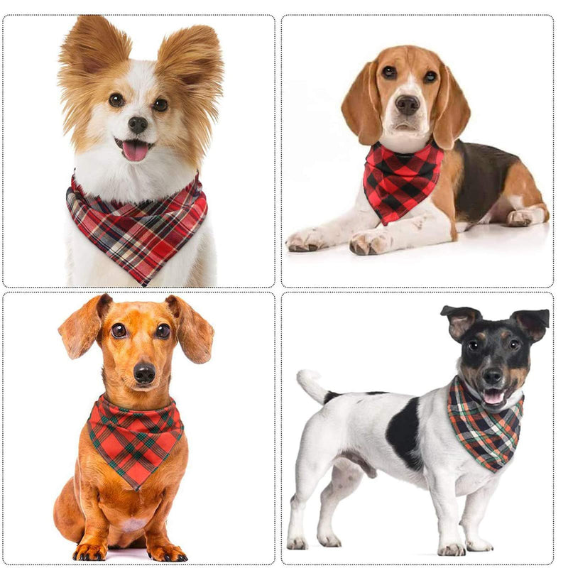 VIPITH 8 Pack Triangle Dog Bandana, Reversible Plaid Painting Bibs Scarf, Washable and Adjustable Kerchief Set for Dogs Cats Pets Multicolor(8 Pack) Medium - BeesActive Australia