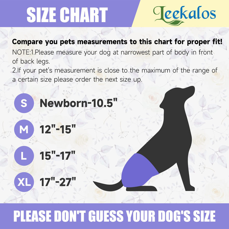 Leekalos Reusable Dog Diapers Female Easy to Put No Leak Dog Diapers for Heat Cycle Diapers for Dogs Female High Absorbent Puppy Diapers Washable Dog Diapers Flower Leaves Medium (Pack of 3) - BeesActive Australia