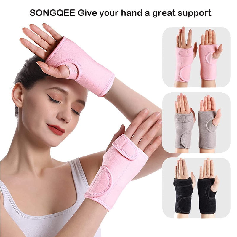 Wrist Splint for Carpal Tunnel, Provides Wrist Support Brace for Joint Pain, Arthritis, Tendonitis, Adjustable Strap Hand Support Stabilizer for Fractures, Sprains, Relieves Pain Promote recovery Right Hand Pink - BeesActive Australia