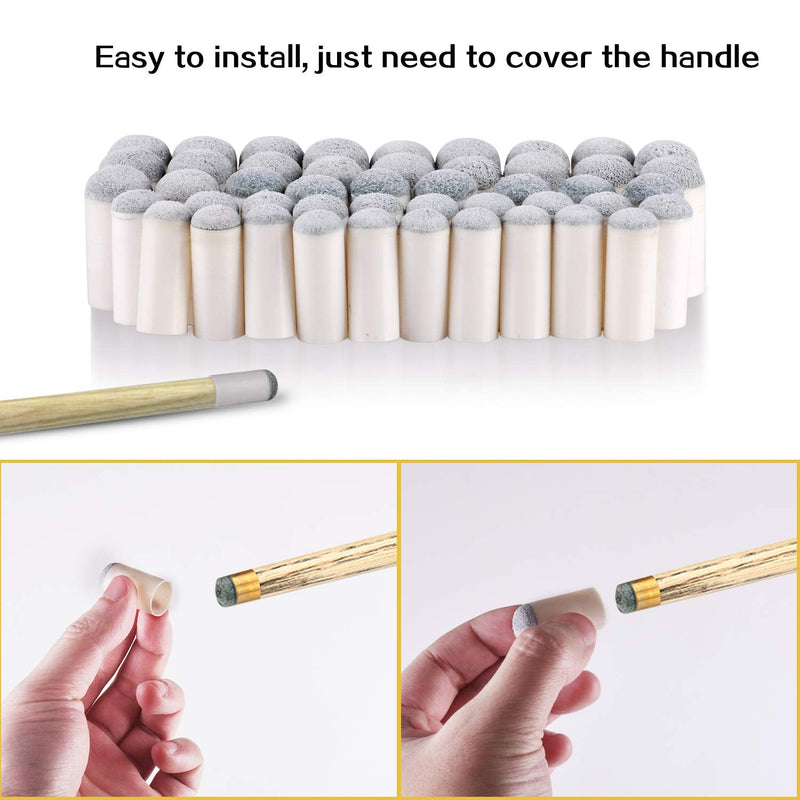 ABOAT 50 Pieces 4 Sizes Pool Cue Tips Slip-On Billiard Cue Tips Replacement, 9 mm, 10 mm, 12 mm, 13 mm - BeesActive Australia