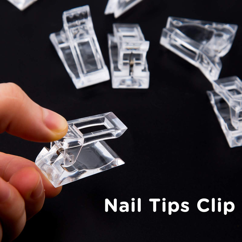 LUTER 20Pcs Nail Tips Clip Transparent Plastic Finger Extension Clip Set Quick Building Nail Tools for Manicure Nail Art - BeesActive Australia