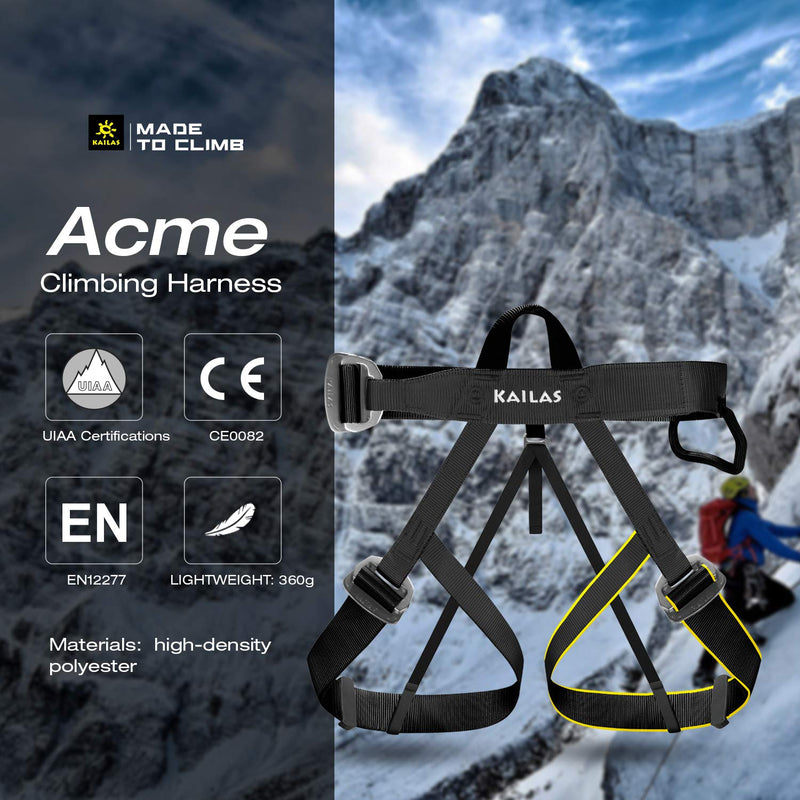 KAILAS Climbing Harness Safety Belts Half Body Adjustable Tree Climbing Rappelling Mountaineering Zipline Work at Height Black - BeesActive Australia