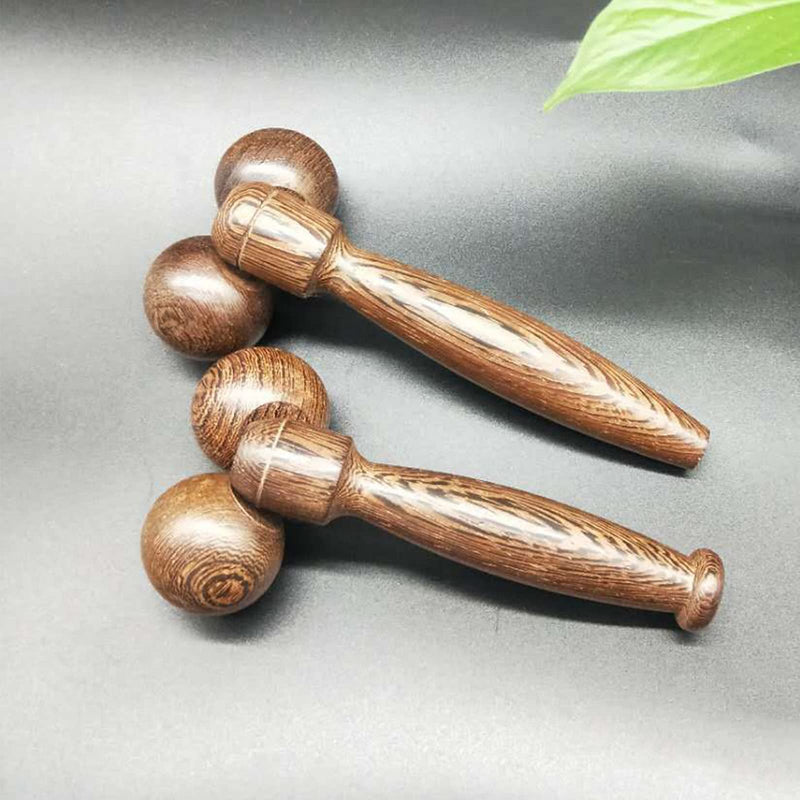 Wood Massage Roller Wooden Manual Body Back Massage Ball Stick Stick Muscle Trigger Point Tool (19cm) 19cm - BeesActive Australia
