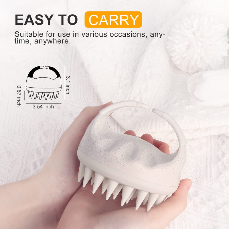 AIMIKE Scalp Massager Shampoo Brush,Scalp Brush for Washing Hair & Scalp Massager for Hair Growth,Scalp Scrubber/Exfoliator with Silicone Bristles for Dandruff Removal,Head Massager for Wet & Dry Milk White - BeesActive Australia