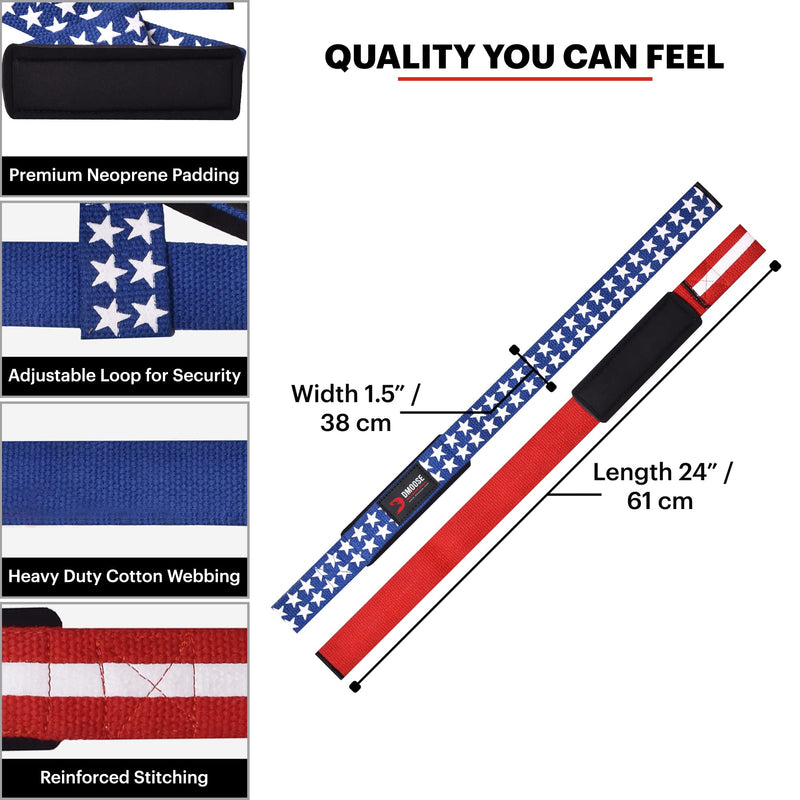 DMoose Lifting Straps for Weightlifting, 24 inch Pair Cotton Straps with Neoprene Padded Support for Max Hand Grip Strength Training I Wrist Straps for Weightlifting, Deadlift, Powerlifting - BeesActive Australia