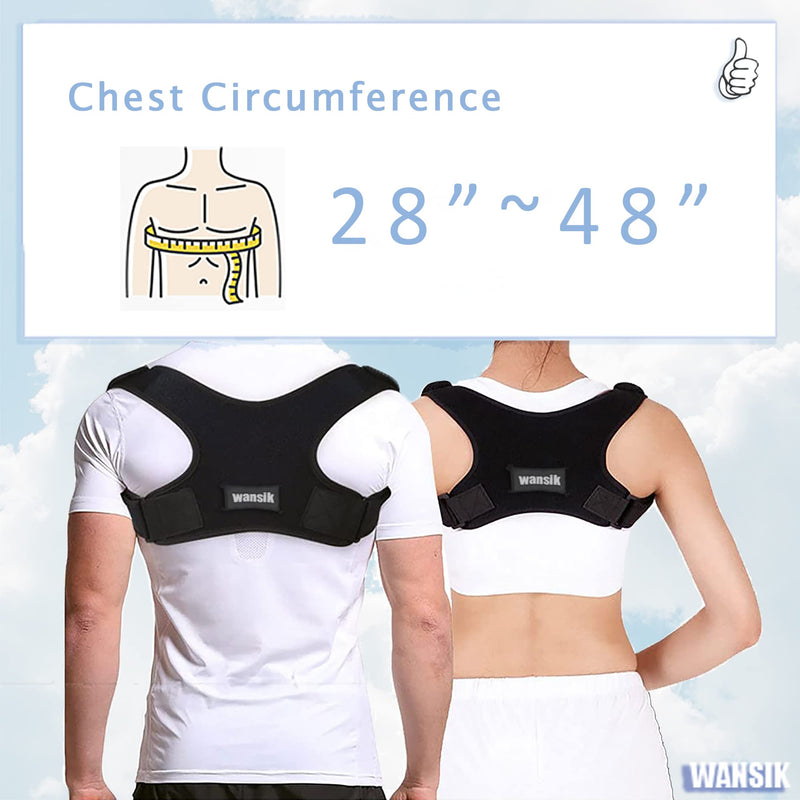 WANSIK Comfortable Adjustable Posture Corrector for Men and Women - Improve Your Posture, Reduce Back Pain, and Provide Clavicle Support (Universal) - BeesActive Australia