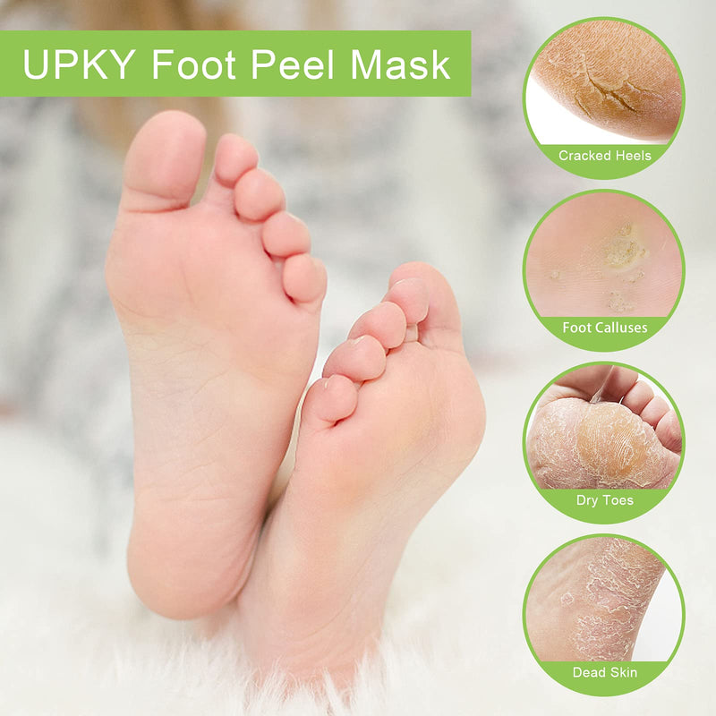 UPKY Foot Peel Mask 4 Pack Natural Exfoliating Lavender Scented Foot Mask for Dry Cracked Feet Get a Soft Skin Feet Peeling Mask, Make Your Feet Baby Soft Get Smooth Silky Skin Lavender-4PCS - BeesActive Australia