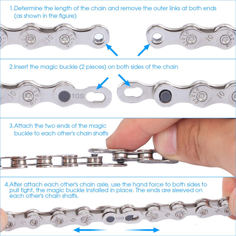 Multi-Function Bike Bicycle Cycling Mechanic Repair Kit - Chain Breaker and Chain Checker Include 6 Pairs Bicycle Missing Link for 6, 7, 8, 9, 10 Speed Chain, Reusable - BeesActive Australia