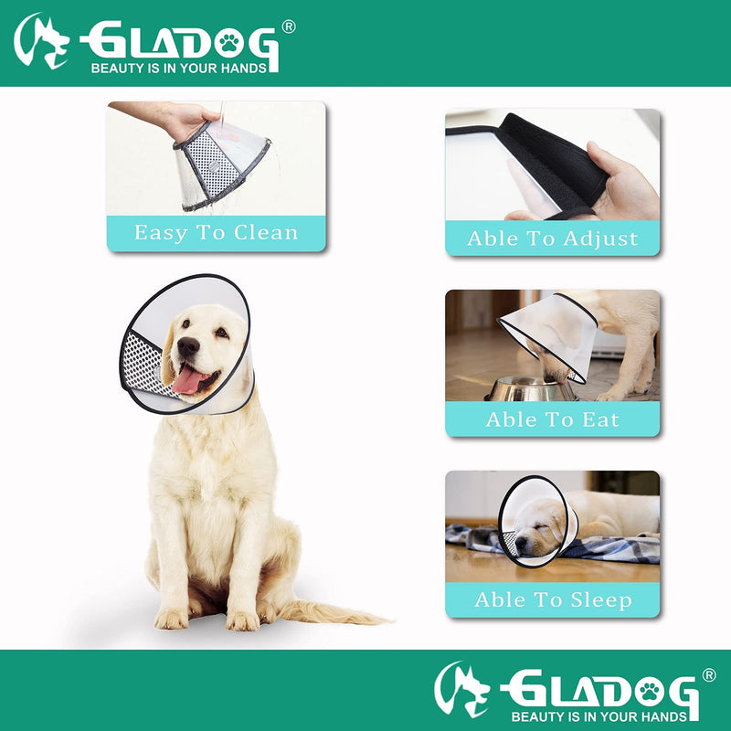 GLADOG Soft Dog Cone Collar, 3 PCS (Except XL Size) Flexible Plastic Cone for Dogs After Surgery, Dog Recovery Collar, Adjustable E-Collar for Large/Medium/Small Dogs Cat, Comfy Elizabethan Collar XL（X-Large Dog） - BeesActive Australia