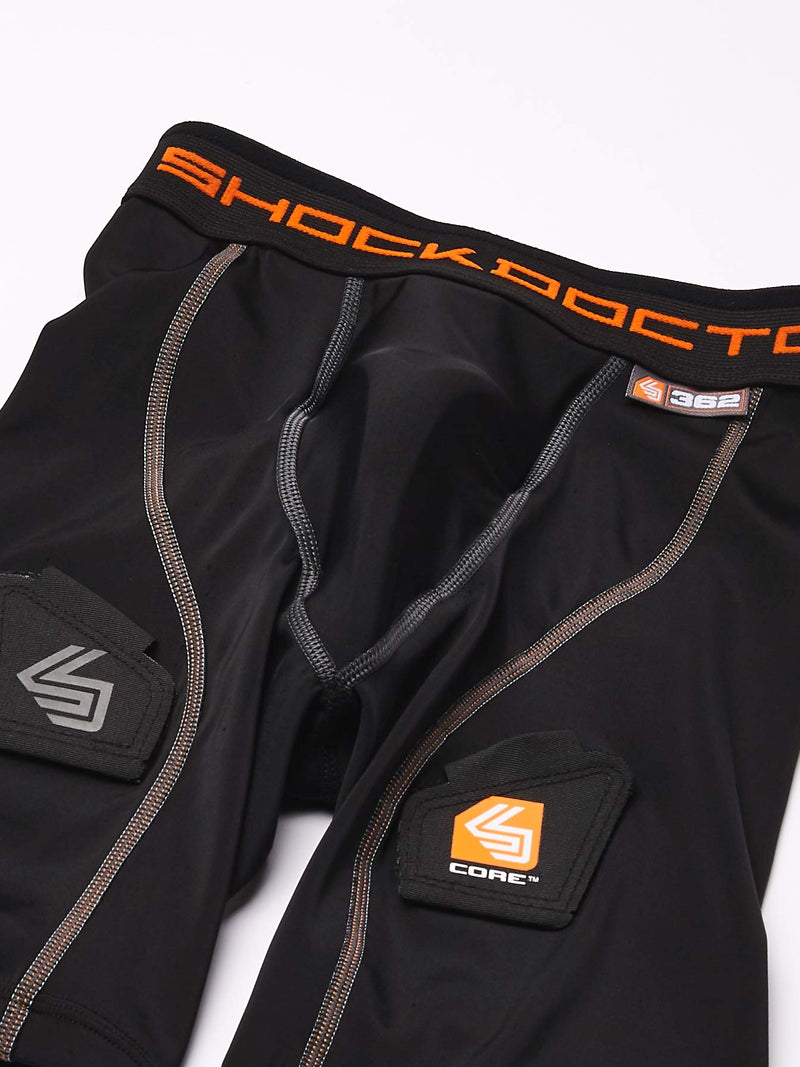 [AUSTRALIA] - Shock Doctor Compression Shorts with Bio-Flex Supporter Cup Included. Youth & Adult Men Boys Black Adult - Large 