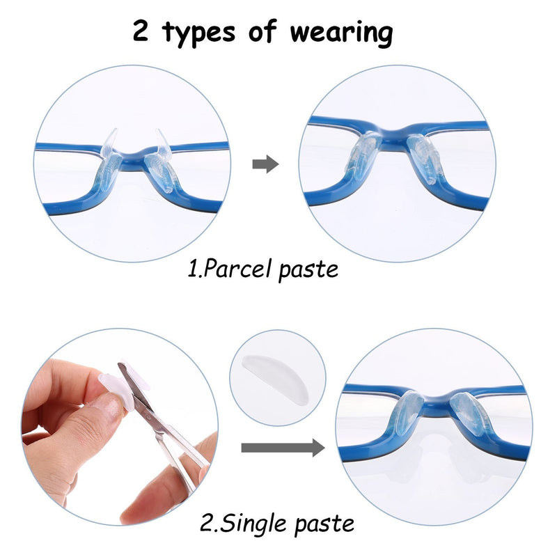 Frienda 10 Pairs 1.8 mm Eyeglass Nose Pads Anti-slip Adhesive Soft Silicone Eyeglass Nose Pads for Eyeglass Sunglasses Spectacles (Transparent) - BeesActive Australia