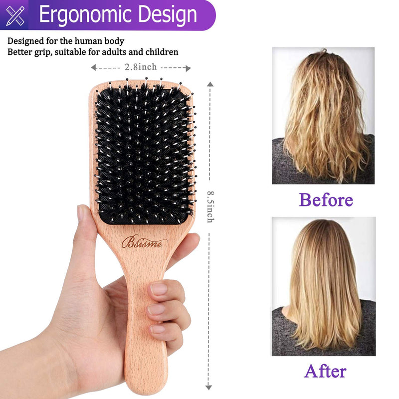 Hair Brush, Boar Bristles Detangling Brushes for Curly Straight Long Short Fine Hair, Hairbrushes for Women Men Kids (medium) medium - BeesActive Australia