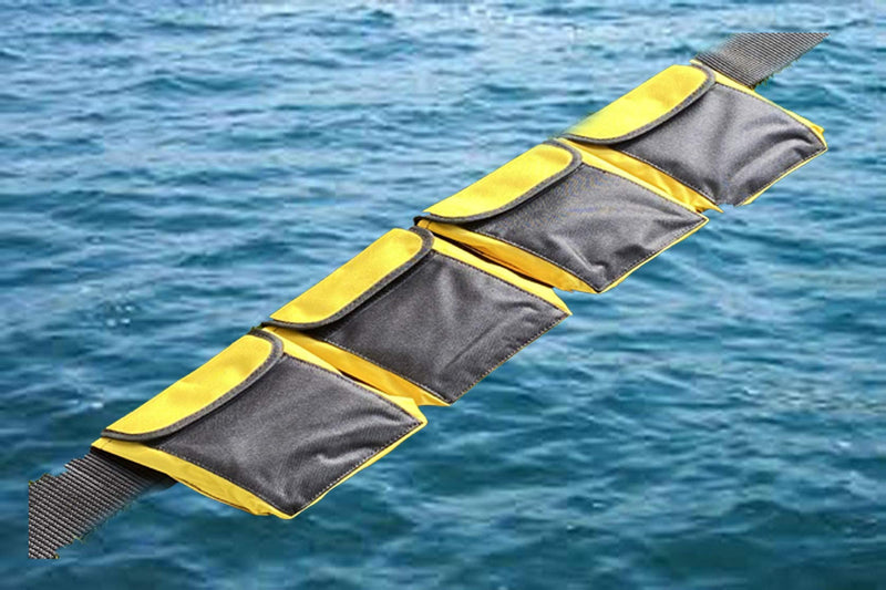 AKM-Scuba Diving Pocket Weight Belt Yellow (4 Pocket) - BeesActive Australia