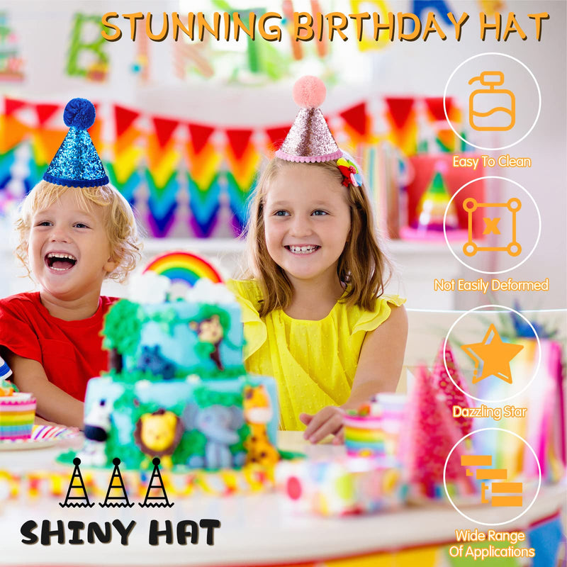 4 Pieces Dog Birthday Hat for Pets Christmas Party Decoration Accessories Pet Headband Hats Charms Grooming Accessories (Red, Pink, Gold, Blue,Fresh Style) - BeesActive Australia