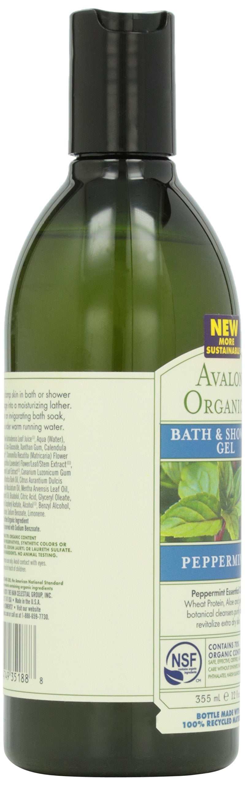 Avalon Organic Botanicals, Bath & Shower Gel, Mint, 12 oz - BeesActive Australia