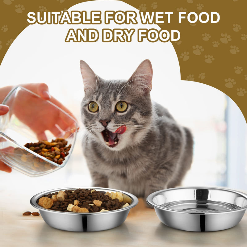 10 Pcs Shallow Cat Food Bowls Replacement Stainless Steel Cat Bowls Whisker Relief Cat Bowls for Elevated Stand Metal Cat Dishes Dishwasher Safe 5.5'' Basic Bowls for Cat - BeesActive Australia