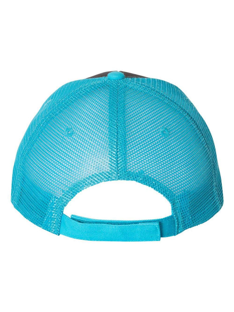 Valucap Sandwich Trucker Cap One Size Charcoal/ Neon Blue - BeesActive Australia