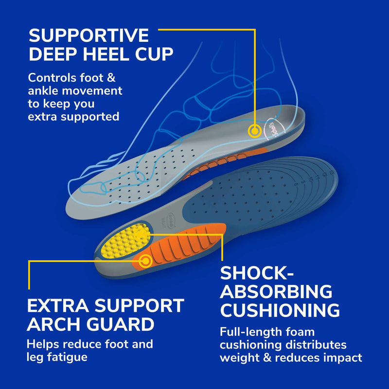 Dr. Scholl's 10601918 Pain Relief Orthotics Insoles for Heavy Duty Support for Men, Size 8-14 (Pack of 1) .0 Men's 8-14 - BeesActive Australia