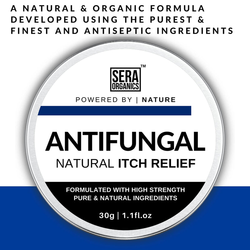 Antifungal Skin Cream - All-Natural Anti Fungal Anti-Itch Cream - Suitable For Men & Women prone to Eczema, Ringworm, Jock Itch, Athletes Foot, Nail Fungal Infections (30g) Made In UK By Sera Organics - BeesActive Australia