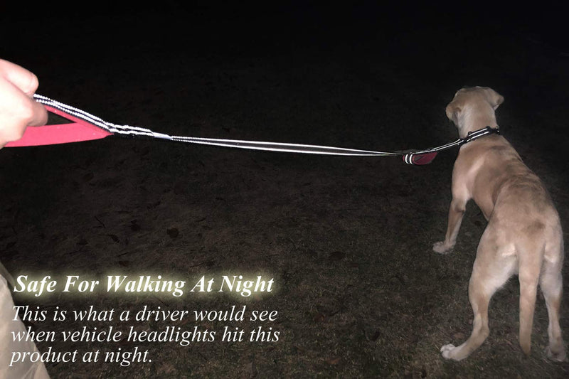 VIVAGLORY Dog Leash Traffic Padded Two Handles, Heavy Duty Reflective Leashes for Control Safety Training, Walking Lead for Small to Large Dogs 6 ft. x 1 in. (25~120 lbs.) Black - BeesActive Australia