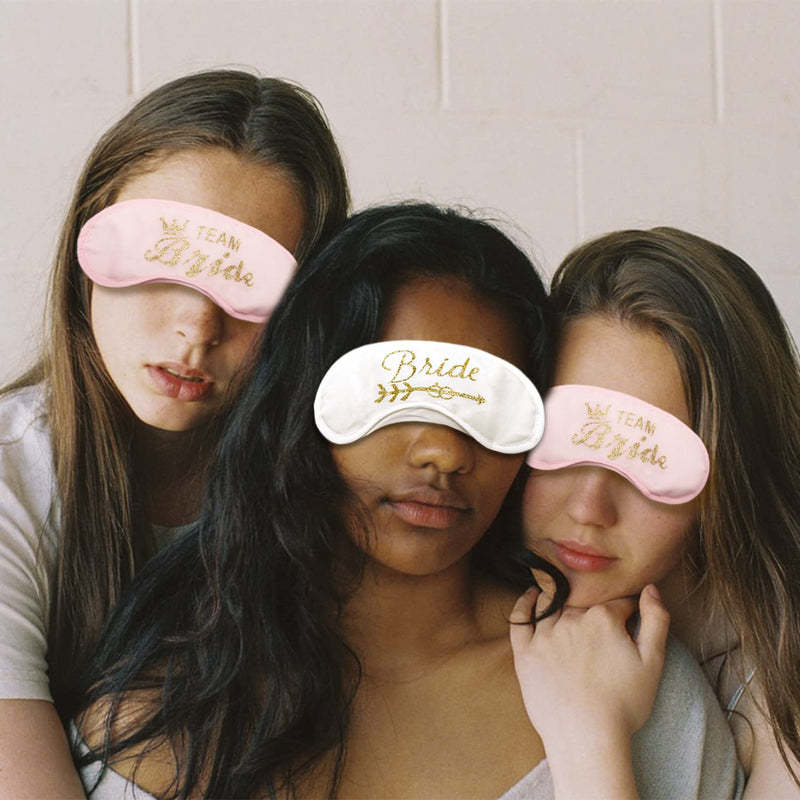 8 Pcs Sleep Eye Masks, Bridesmaids Team Bride Sleep Eye Masks Party Accessories for Wedding Engagement Party - BeesActive Australia