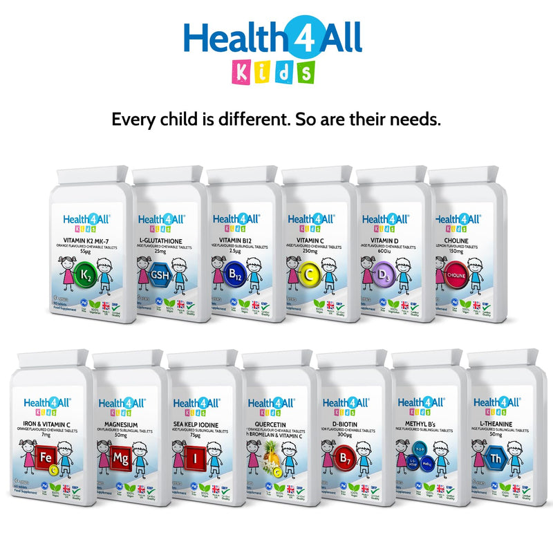 Health4All Kids Magnesium Chewable 90 Tablets (V) for Anxiety, Sleep, Ticks. Vegan Magnesium Citrate Sleep Aid for Kids. Tasty Magnesium for Kids - Tablets (not Gummies) Supplement 90 Count (Pack of 1) - BeesActive Australia