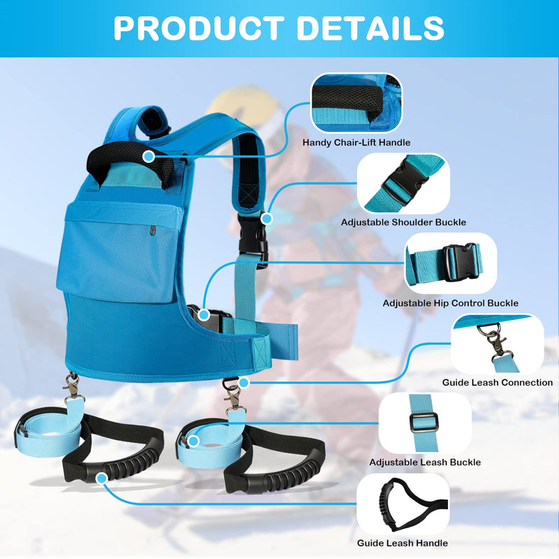 Ski and Snowboard Harness for Kids - Skiing Training Equipment with Backpack and Shock Absorbing Leashes for Beginners - BeesActive Australia