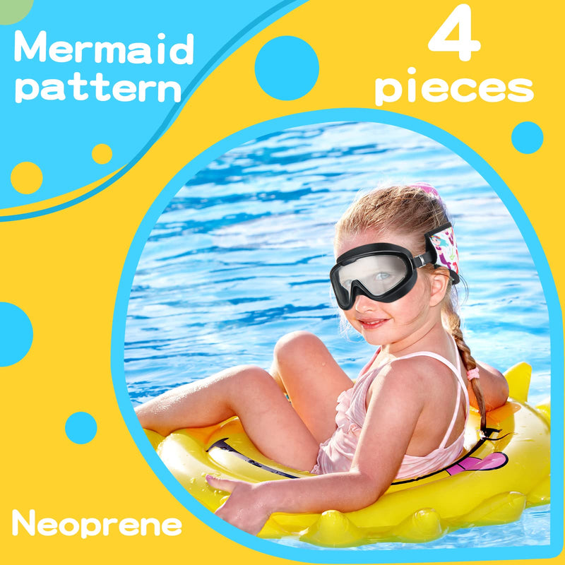 4 Pieces Diving Mask Strap Cover Neoprene Strap for Snorkel Mask Diving Mask Strap Outdoor Diving Accessories Mermaid Pattern - BeesActive Australia