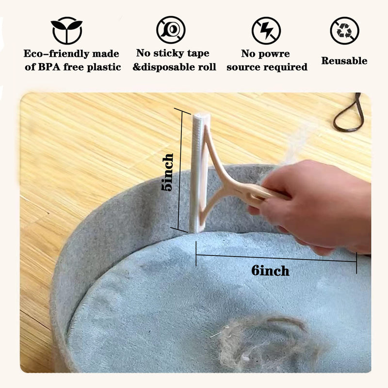 Mollypaws Dog Hair Remover for Couch, Cat Fur Removal Tool for Furniture, Pet Hair Remover Cleaner Brush for Clothes, Carpet, Bedding, Car, Reusable Scraper for Dog Hair/Lint Cleaning, (6 Pack) - BeesActive Australia