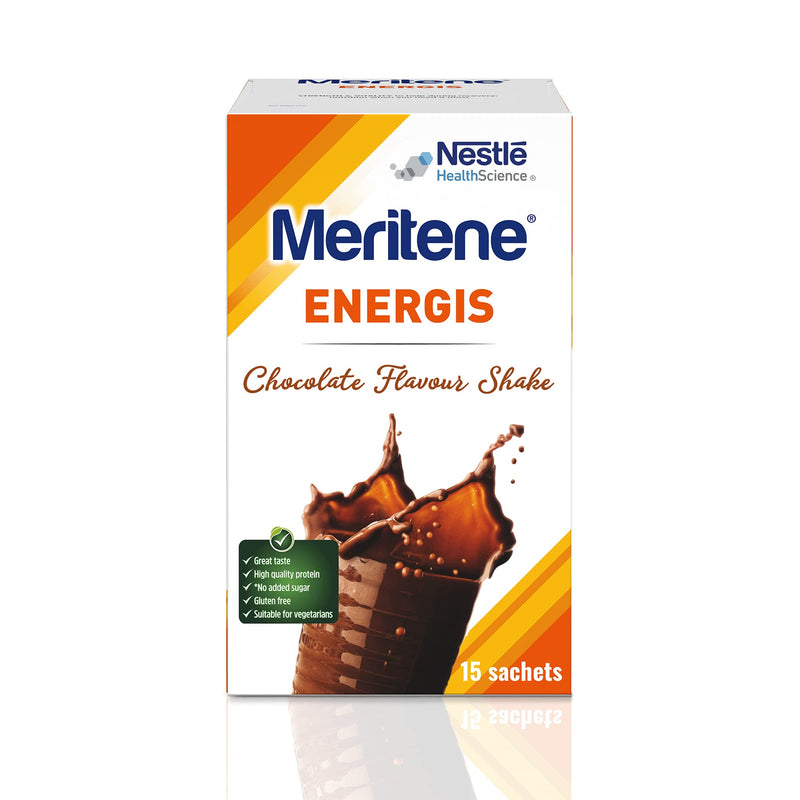 Meritene Energis Chocolate Shake |30g Sachets Pack of 15 | Proteins and Vitamins 30 g (Pack of 15) - BeesActive Australia